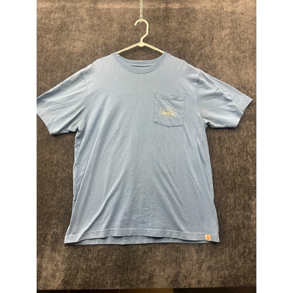 Carhartt Iconic K87 Pocket T Shirt Mens Large Blue Loose Fit Original Workwear‎